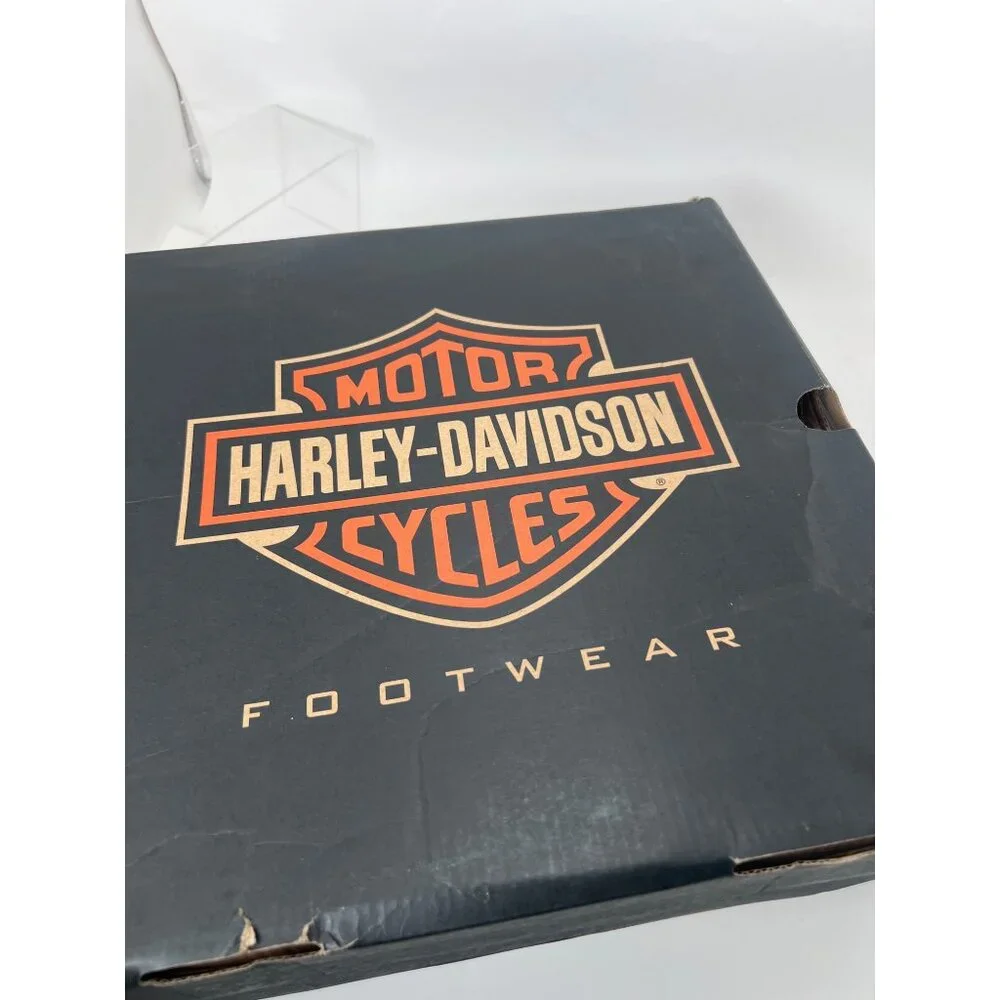 Harley Davidson Men Booker Boots Black Leather Motorcycle Boots Size 13